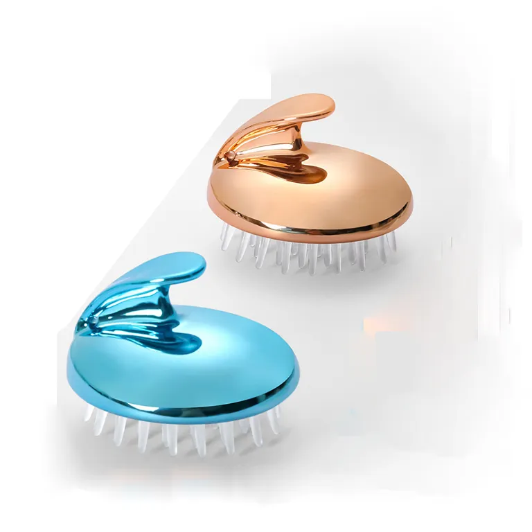 Electroplating Silicone Shampoo Brush Home Scalp Cleaning Anti-itch Scratching Massage Hair Head Massage GG