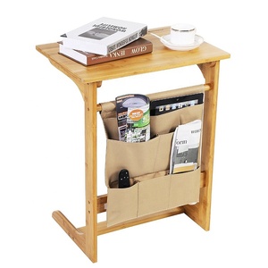 Escritorio portátil de madera para ordenador portátil, mesa de mesita de noche con extremo lateral para café, aperitivos y escritura - Product Image 1