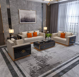 आधुनिक 1 + 2 + 3 भव्य मखमली लिविंग रूम सोफा इतालवी लक्जरी सोफे सेट डिजाइन - Product Image 4