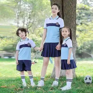 OEM personalizado escuela verano Unisex estilo británico tejido cárdigan niños uniformes escolares diseños