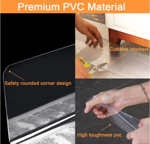 L-образные прозрачные загородные пластиковые блокираторы для мебели