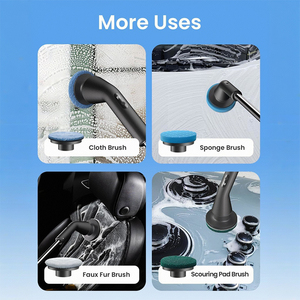 Electric Spin Scrubber Full-Body Waterproof Bathroom Scrubber with Display Extension Handle <b>Cleaner</b> Brush Kitchen Wall Cleaning - Product Image 2