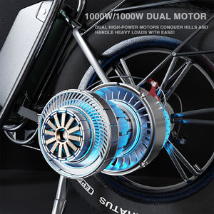 Drievoudige Batterij 2000W Dual Motor E <span class=keywords><strong>Bike</strong></span> 70ah 48V Lifepo4 Hydraulische Rem Volledige Vering 20 Inch Dikke Band 280Km Lange Afstand - Product Image 4