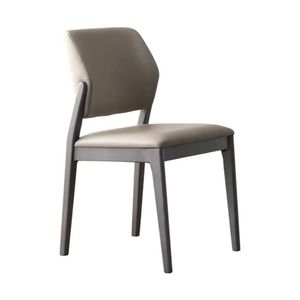Silla de comedor tapizada en cuero minimalista moderna, estructura de madera de caucho para el hogar, comedor, adultos, niños, ancianos - Product Image 5