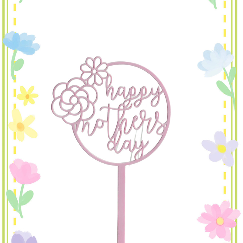 Fleurs Bonne fête des mères Rose (environ 8 cm)