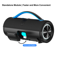 Nouvelle arrivée, haut-parleur sans fil portable, étanche, haut-parleur Bluetooth extérieur avec basses puissantes, batterie amovible pour l'Europe