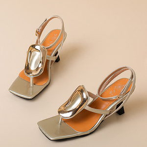 Big Size 48 Women Front Big Decor Low Heels Stiletto Sandals Summer Open Toe Wide Fit Shoes Dress on Mules <b>Pumps</b> - Product Image 6