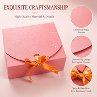 Boîte cadeau en papier rigide rose avec logo personnalisé, fermeture à ruban, boîte en papier artistique pour parfum, cosmétiques, bijoux, cadeau de fête