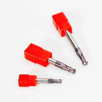 Fraise à queue sphérique en carbure à 2 dents HRC55 pour usinage de l'acier, compatible ODM/OEM