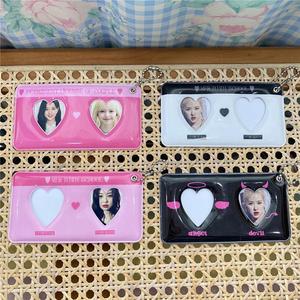 Porta Tarjetas Kpop de PVC de 3 Pulgadas Personalizados, Llavero con Forma de Corazón para Fotos de Jennie, Lisa, Rose y Jisoo - Product Image 1