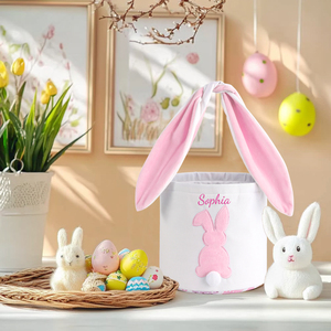 Personalized Embroidery <strong>Easter</strong> <strong>Bunny</strong> <strong>Basket</strong> with Rabbit Tail Bag Portable Bestseller Long Ears with Knots <strong>Easter</strong> <strong>Bunny</strong> <strong>Basket</strong> - Product Image 5