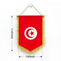 Vente en gros Mini fanion drapeaux de voiture 20x30cm Tunisie décoration murale petits ornements suspendus impression numérique