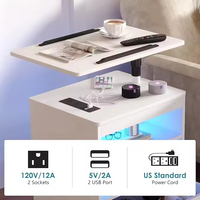 Station de charge intelligente LED DNBSS pour table de chevet, prises écologiques en bois, mobilier de chambre moderne et durable, appartement, salon