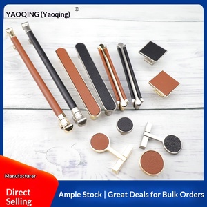 가죽+황동 호텔 가구 손잡이 모던 심플 북유럽 스타일 옷장 서랍장 손잡이 핑크색 - Product Image 6