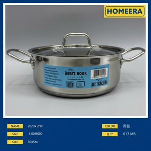 Cazuela de acero inoxidable de 2L de lujo al por mayor, olla caliente de 20x7cm para cocina, 10 piezas por caja para uso doméstico y alimentario - Product Image 1