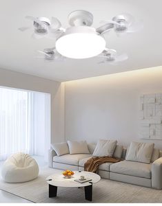 Ventilateur de plafond moderne 50 cm LED pour intérieur, chambre, hôtel, ventilateur de plafond ABS avec lumières, lampe de ventilateur de plafond LED intelligente avec télécommande - Product Image 2