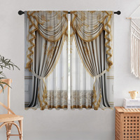 2 Cortinas Opacas Modernas de Estilo Europeo con Estampado Navideño 3D, de Terylene de Alta Opacidad, con Barra para Colgar