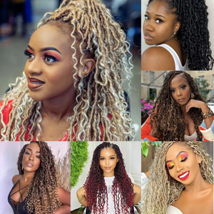 Extensiones <span class=keywords><strong>de</strong></span> Cabello Afro Rizado Ombre <span class=keywords><strong>River</strong></span> Faux Locs, Pre-enlazadas, Estilo Despeinado Goddess <span class=keywords><strong>River</strong></span> Faux Locs - Product Image 3