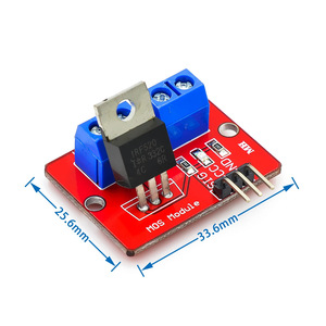 โมดูล MOS IRF520 DC 5V 33.6 มม. x 25.6 มม. สำหรับอาร์ดูโน่ ราสเบอร์รี่ พาย - Product Image 1