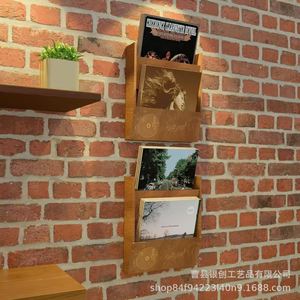 Wooden Record <b>Wall</b> Storage Box Double Layer Album Magazine Display Rack <b>Vinyl</b> Storage For Cd Rack - Product Image 4