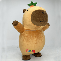 Costume de mascotte gonflable réaliste de capybara adulte de 2 m pour divertissements, combinaison intégrale de personnage animal gonflable