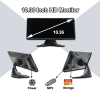 Cámara para Camión de 4 Canales 4K con Pantalla Táctil IPS de 10.36 Pulgadas, Sistema de Espejo DVR MP5 para Vehículos, Caja Negra para Estacionamiento de Autobuses, 1 Año de Garantía