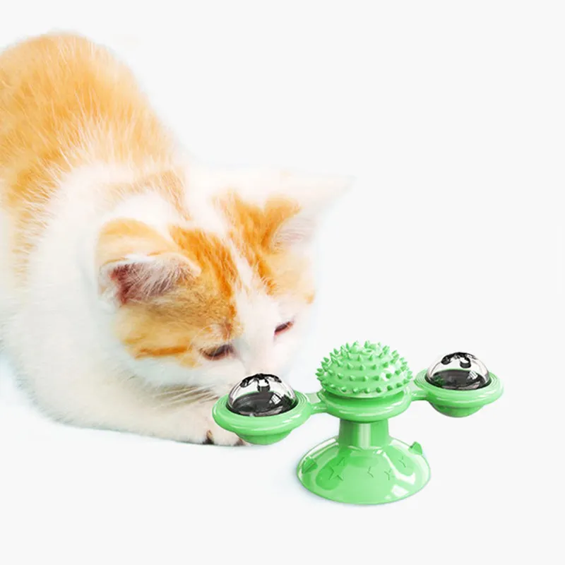 Cat windmill spinspin toy with propellers refillable simon cat plastic tracks windmill yoyo toys with catnip christmas gift