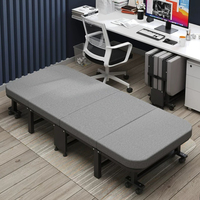 Lit de repos pliable multifonctionnel à 4 sections, cadre métallique robuste et anti-rouille, pliage ultra-compact en quatre parties