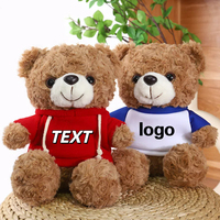 Songshan Jouets Personnalisé Kwaii Ours En Peluche Animaux Peluches Sublimation LOGO Coloré À Capuche Poupée Doux En Peluche Teddy T-shirt Jouet Cadeaux