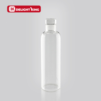 Bouteille en verre transparent avec Logo personnalisé à haute teneur en Borosilicate, bouteille d'eau en verre lisse de Style de luxe avec couvercle en verre étanche