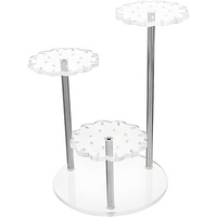 Présentoir à boucles d'oreilles transparent à 3 niveaux en acrylique pour la vente de bijoux, support de comptoir pour l'exposition