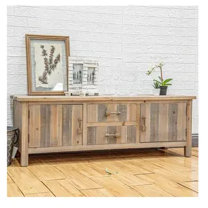 INNOVA Hot Sale Kunst handwerk Shabby Chic Eingebaute TV-Konsole Einheit steht große Medien Tablett Tisch Wohnzimmer TV-Schrank