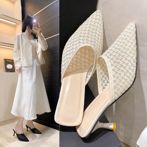 Sandali Estivi da Donna con <span class=keywords><strong>Tacco</strong></span> <span class=keywords><strong>Alto</strong></span> e Punta Chiusa, in Tessuto Unico e Traspirante, Ideali per Esterni - Vendita all'Ingrosso - Product Image 1