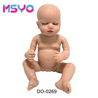 Boneka Bayi Reborn Vinyl MSYO 45cm Interaktif, Bisa Menangis, Tersenyum, Tidur, Suara Realistis untuk Anak-Anak