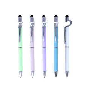 Aluminum rod pen mobile phone holder pen Fashion gift screen ballpoint pen capacitive pen