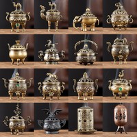 Nouveau brûleur d'encens Pipa en alliage de zinc style chinois Dragon-Phénix, petit brûleur d'encens créatif pour la décoration intérieure, électroplaqué pour le printemps