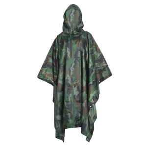 Poncho de pluie camouflage grande taille à couverture intégrale pour les participants aux entraînements en plein air, pour l'alpinisme, le camping et les aventures en terrain pluvieux - Product Image 2