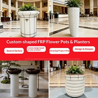 Pot de fleurs en fibre de verre personnalisé pour centre commercial, présentoir décoratif, plantation de bonsaïs, forme spéciale créative
