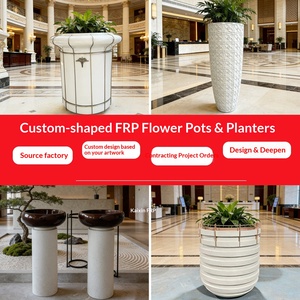 Pot de fleurs en fibre de verre personnalisé pour centre commercial, présentoir décoratif, plantation de bonsaïs, forme spéciale créative - Product Image 2