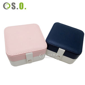 Estuche de viaje de cuero PU con logotipo personalizado para joyería, caja para anillos, pendientes, pulseras, caja de joyería de lujo. - Product Image 2