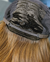 Perruque en cheveux humains de qualité supérieure, avec dessus en dentelle nouée à la main, 100% cheveux humains vierges bruts, nœuds simples, nœuds blanchis, couleur brun cuivré, pour femmes