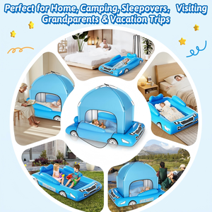 Cama de Viaje Inflable para Niños Pequeños con Tienda de Campaña, Cuna Plegable y Portátil para Niños Pequeños - Colchón de Aire Inflable para Niños con Parachoques de Seguridad - Product Image 6