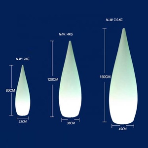 Grande lampe de sol LED rechargeable, design goutte d'eau, éclairage solaire pour jardin, éclairage de sol pour événements intérieurs, éclairage extérieur - Product Image 5