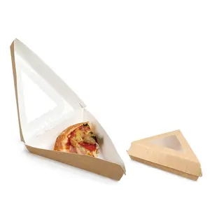Biologisch abbaubare Dreieck Mini Pizza Box Benutzer definierte Pizza Slice Box mit Fenster