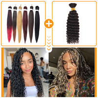 Estensioni di Capelli Umani Kanekaion per Capelli Afro, Trecce Ombré Facili da Intrecciare, Capelli Sintetici Pre-Stirati per Trecce Stile Boho