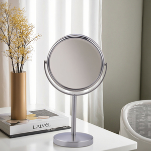 Espejo de maquillaje de escritorio giratorio 360 de doble cara para regalo de mujer personalizado con soporte de acero inoxidable para espejo cosmético con logotipo personalizado - Product Image 1