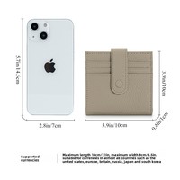 Dompet RFID Wanita Kulit Sapi Lapisan Atas Dompet Kartu Mini Ramping Korea Tas Koin Ritsleting