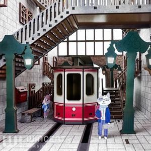 Rak Buku Sensor Cahaya 3D Puzzle Kayu Dekorasi Rumah Rumah Boneka Diy Miniatur Kayu Book Nook - Product Image 3