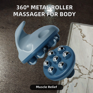 Masajeador Profesional Manual de Metal con Rodillos, Plegable, Enchufable, 360°, Relajación Muscular Profunda para Pies, Cuello, Cuerpo, Muslos y <span class=keywords><strong>Celulitis</strong></span> - Product Image 2