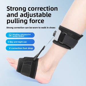 Attelle de pied tombant améliorée, support de cheville élastique réglable à <span class=keywords><strong>compression</strong></span> avec bouton rotatif pour l'aide au levage, idéale pour la rééducation post-AVC - Product Image 6